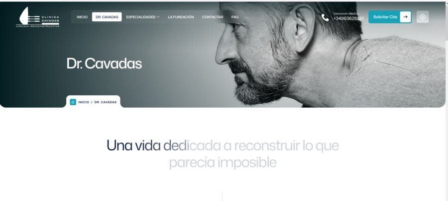 Captura de la web de Clínica Cavadas
