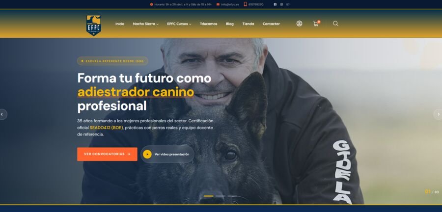 Captura de la web de EFPC