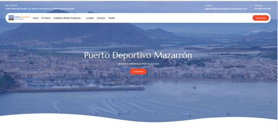 Captura de la web de Puerto Deportivo Mazarrón