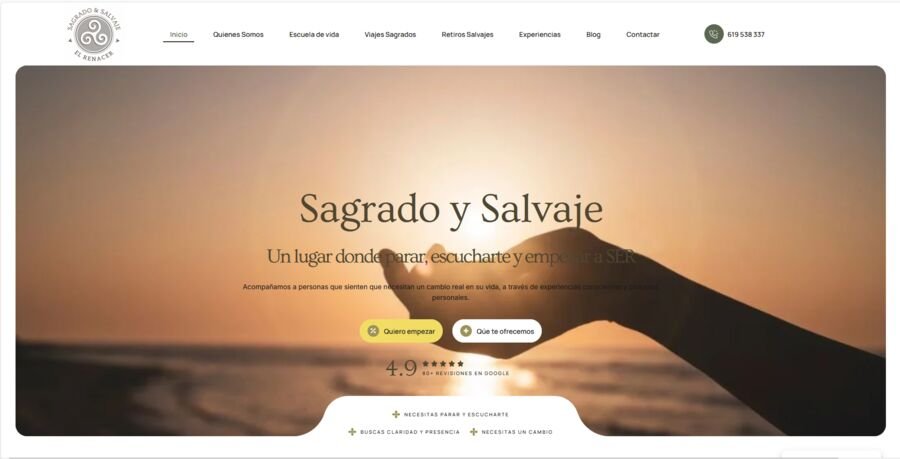 Captura de la web de Sagrado y Salvaje