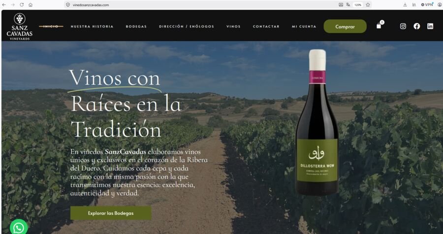 Web de Viñedos Sanz Cavadas